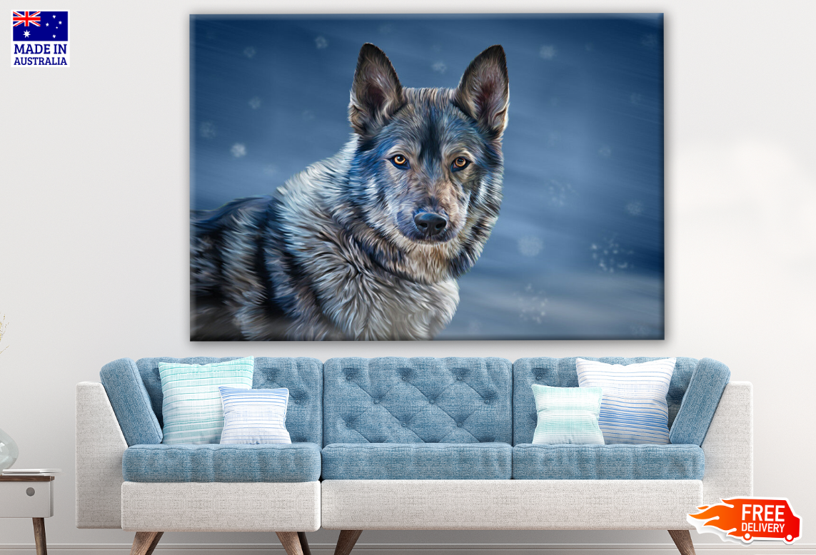 Wolf Portrait Painting Print 100% Australian Made