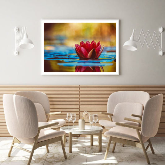 Lotus Flower on Water Photograph Home Decor Premium Quality Poster Print Choose Your Sizes
