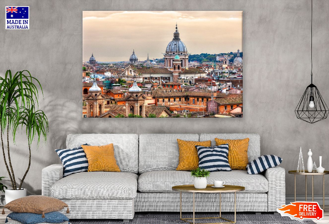 Roofs & Cityscape of Rome, Italy Photograph Print 100% Australian Made