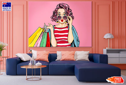 Fashion Girl With Sun Glasses Illustration Print 100% Australian Made