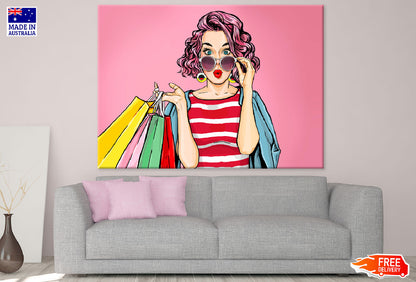 Fashion Girl With Sun Glasses Illustration Print 100% Australian Made