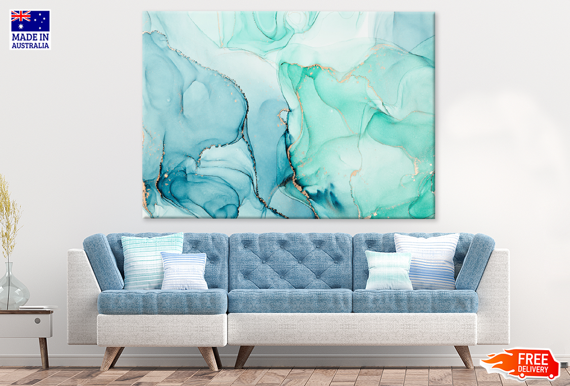 Blue & White Abstract Design Print 100% Australian Made