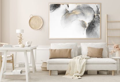 Black & Gold Abstract Fluid Design Home Decor Premium Quality Poster Print Choose Your Sizes