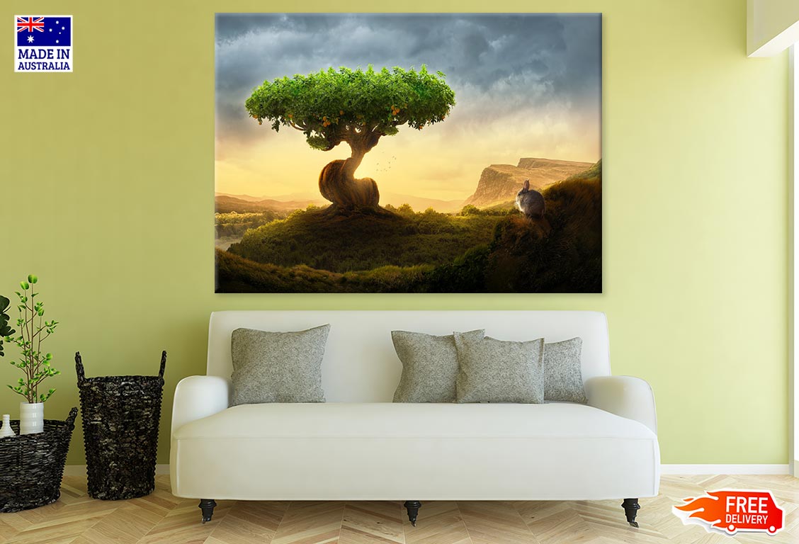 Huge Tree & Rabbit Photograph Print 100% Australian Made