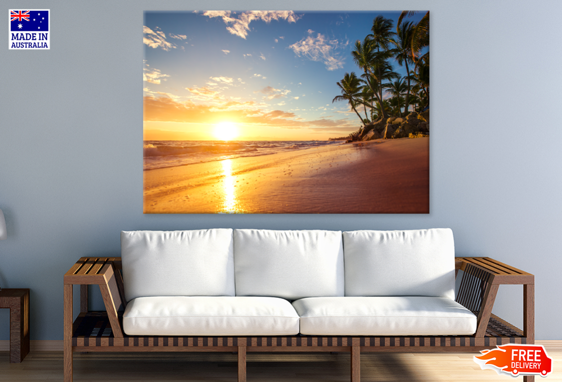 Palm Trees & Sunset Sky View Photograph Print 100% Australian Made