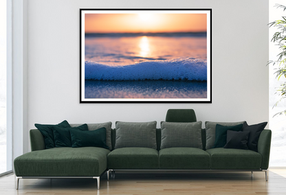 Sea Waves & Sea Sunset Scenery View Photograph Home Decor Premium Quality Poster Print Choose Your Sizes