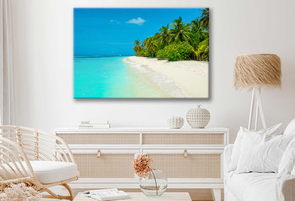 Bella Home Sandy Beach View Maldives Island Print Canvas Ready to hang