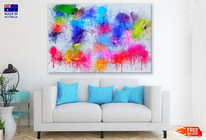 Red Blue & Green Abstract Design Print 100% Australian Made