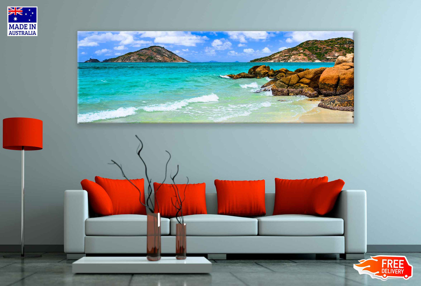 Panoramic Canvas Lizard Island Ocean View High Quality 100% Australian Made Wall Canvas Print Ready to Hang