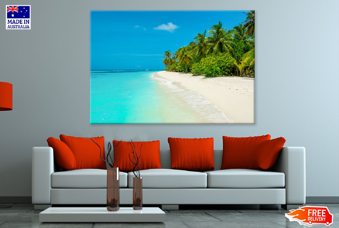 Sandy Beach View Maldives Island View Photograph Print 100% Australian Made