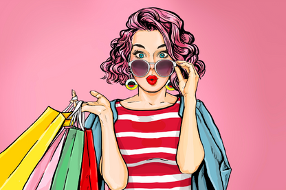 Fashion Girl With Sun Glasses Illustration Print 100% Australian Made