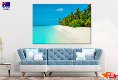 Sandy Beach View Maldives Island View Photograph Print 100% Australian Made