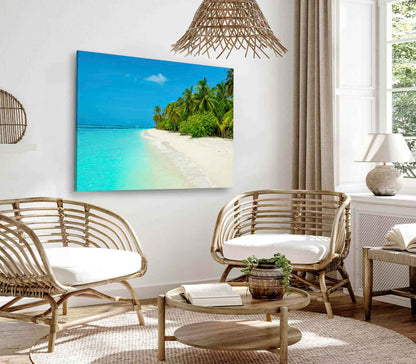 Bella Home Sandy Beach View Maldives Island Print Canvas Ready to hang