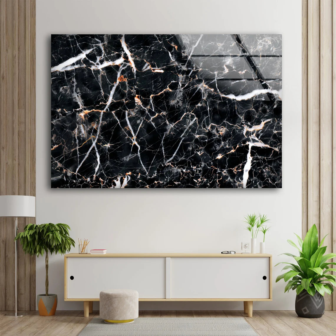 Black White & Gold Abstract Design Acrylic Glass Print Tempered Glass Wall Art 100% Made in Australia Ready to Hang