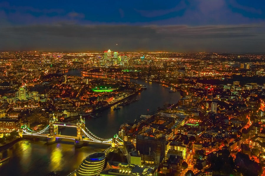 London City Night Time View Photograph Print 100% Australian Made