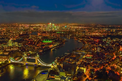 London City Night Time View Photograph Print 100% Australian Made