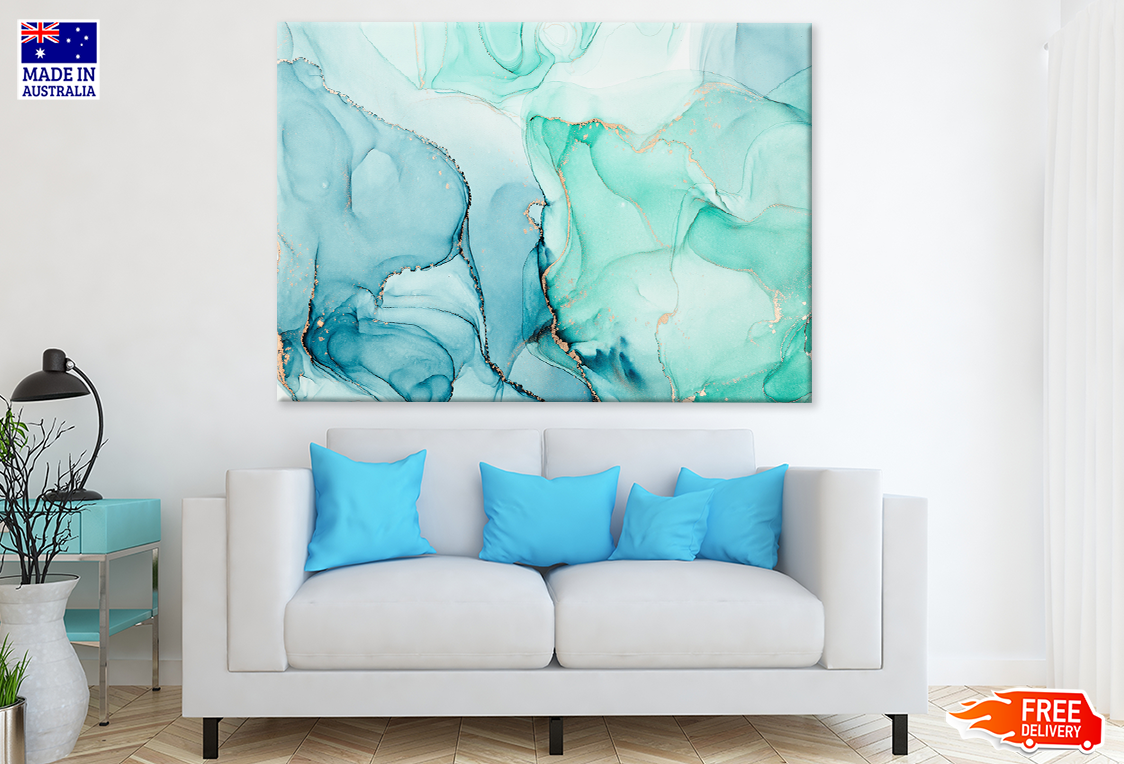 Blue & White Abstract Design Print 100% Australian Made