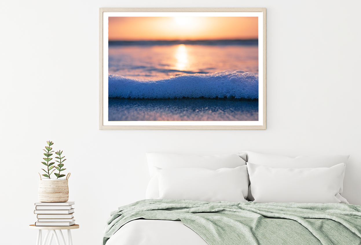 Sea Waves & Sea Sunset Scenery View Photograph Home Decor Premium Quality Poster Print Choose Your Sizes