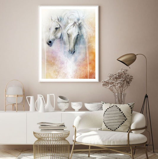 Horse Portrait Watercolor Painting Home Decor Premium Quality Poster Print Choose Your Sizes
