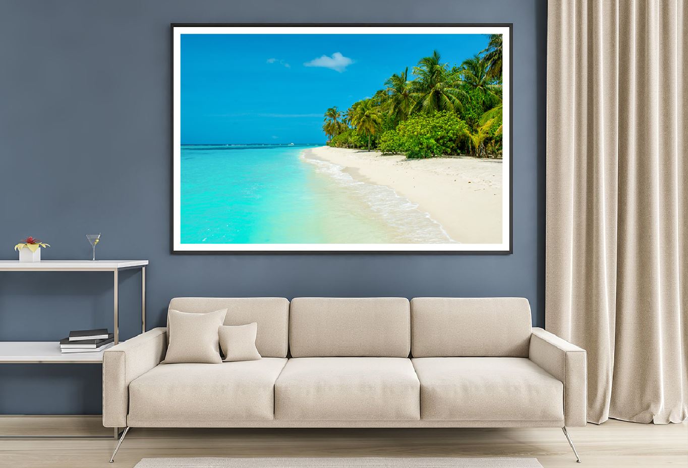Sandy Beach View Maldives Island Photograph Home Decor Premium Quality Poster Print Choose Your Sizes