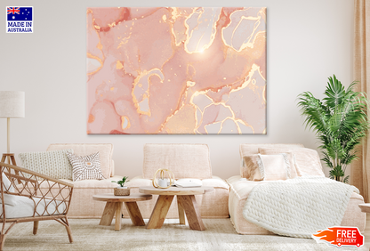 Pink White & Gold Abstract Design Print 100% Australian Made