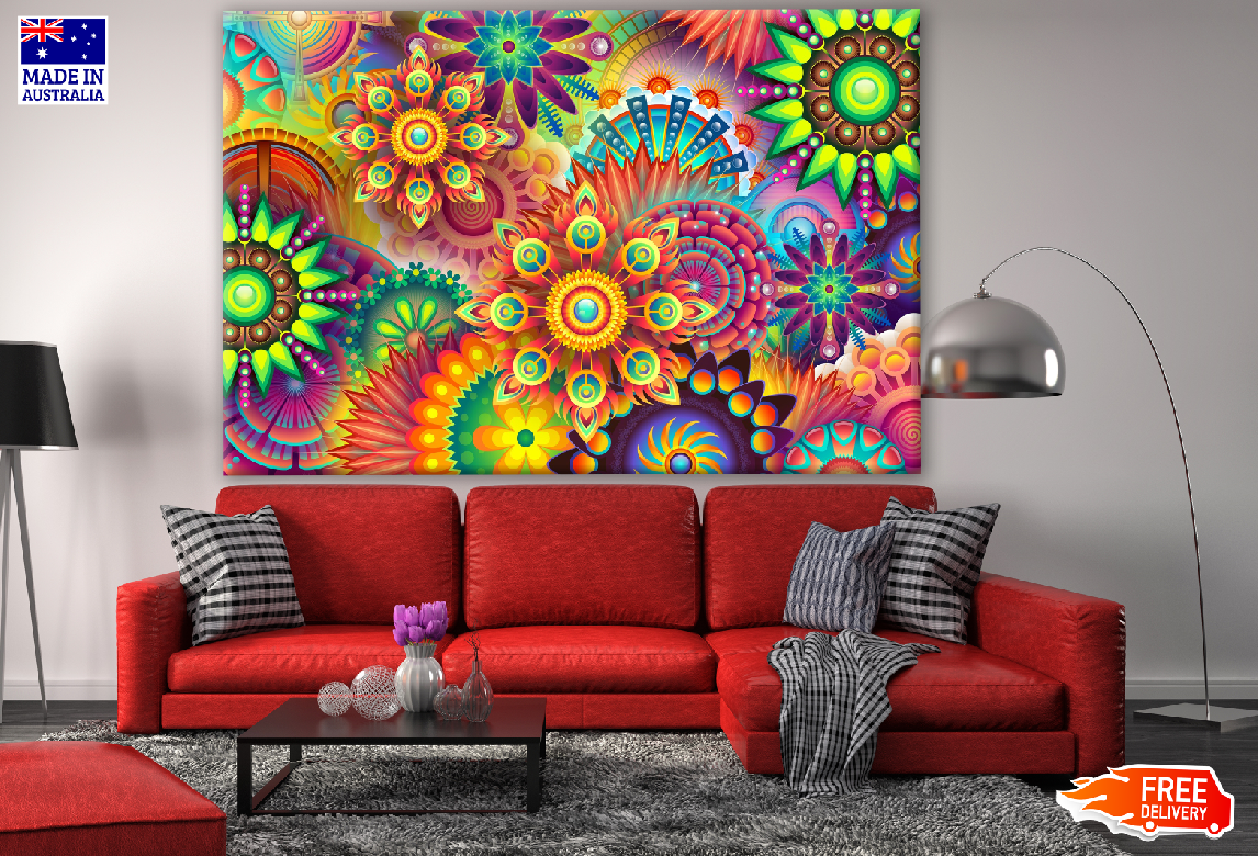 Colourful Abstract Shapes Design Print 100% Australian Made