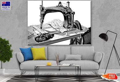 Sewing Machine B&W Drawing Print 100% Australian Made