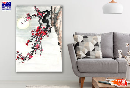 Red Flower Tree Watercolour Painting Print 100% Australian Made
