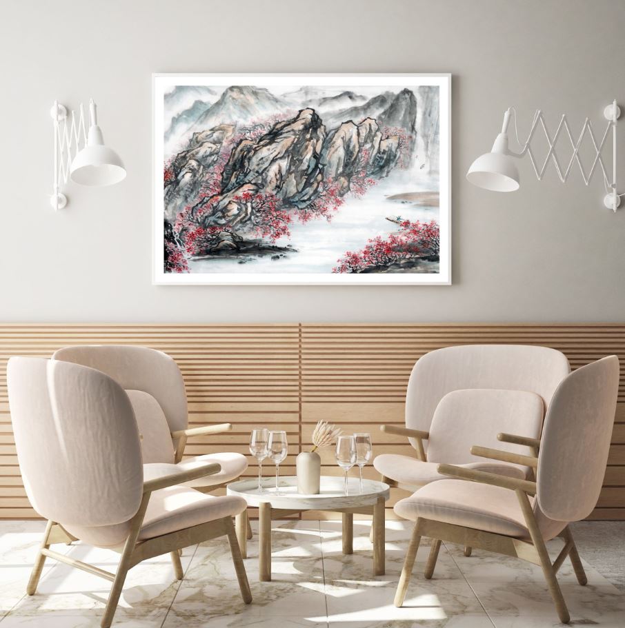 Mountains Scenery Oil Painting Home Decor Premium Quality Poster Print Choose Your Sizes