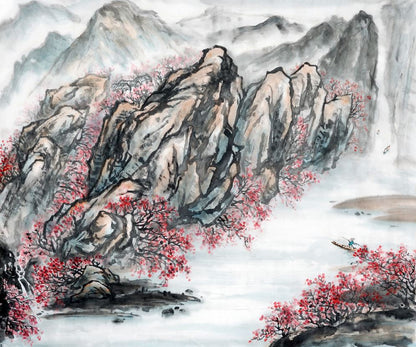 Mountain View Watercolour Painting Print 100% Australian Made