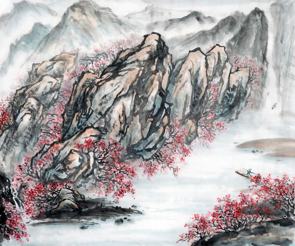 Mountains Scenery Oil Painting Home Decor Premium Quality Poster Print Choose Your Sizes
