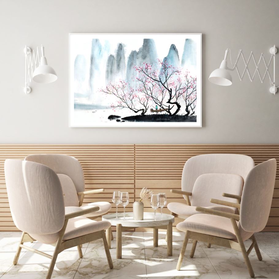 Mountains Scenery Oil Painting Home Decor Premium Quality Poster Print Choose Your Sizes