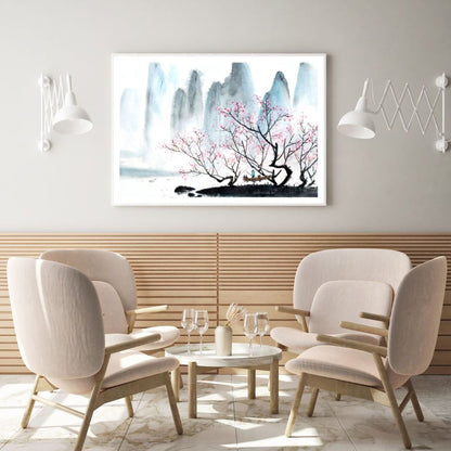 Mountains Scenery Oil Painting Home Decor Premium Quality Poster Print Choose Your Sizes
