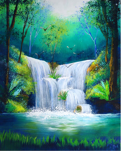 Stunning Waterfall Watercolour Painting Print 100% Australian Made