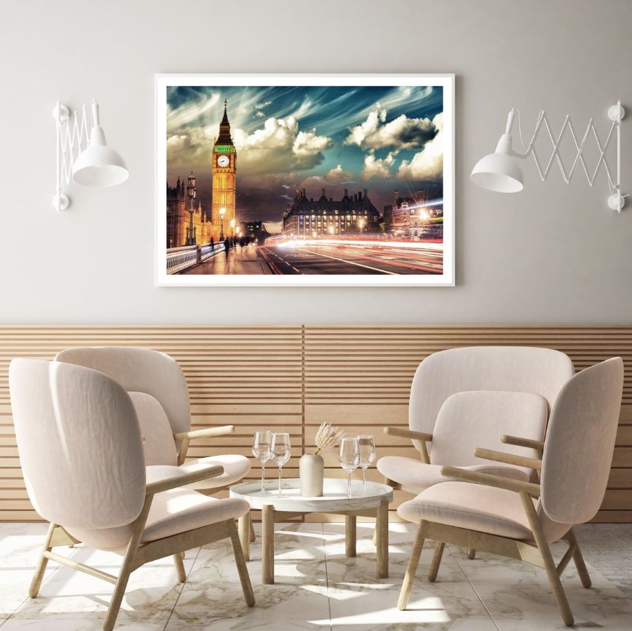 London City Night View Photograph Home Decor Premium Quality Poster Print Choose Your Sizes