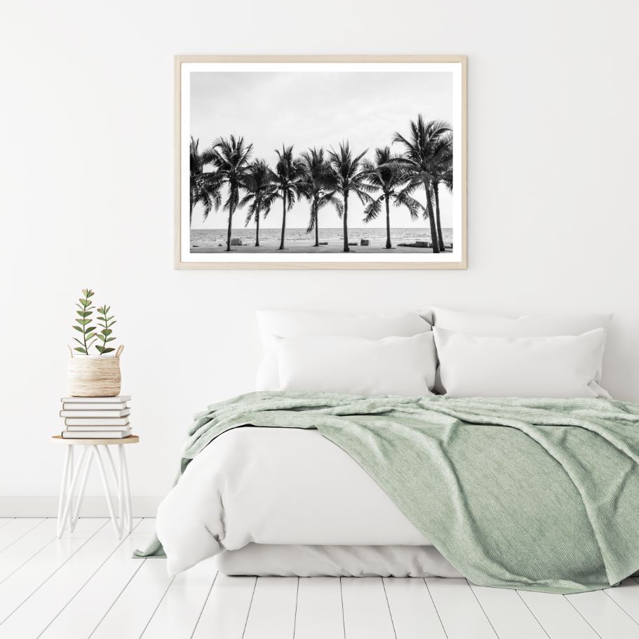 Palm Trees B&W Photograph Home Decor Premium Quality Poster Print Choose Your Sizes