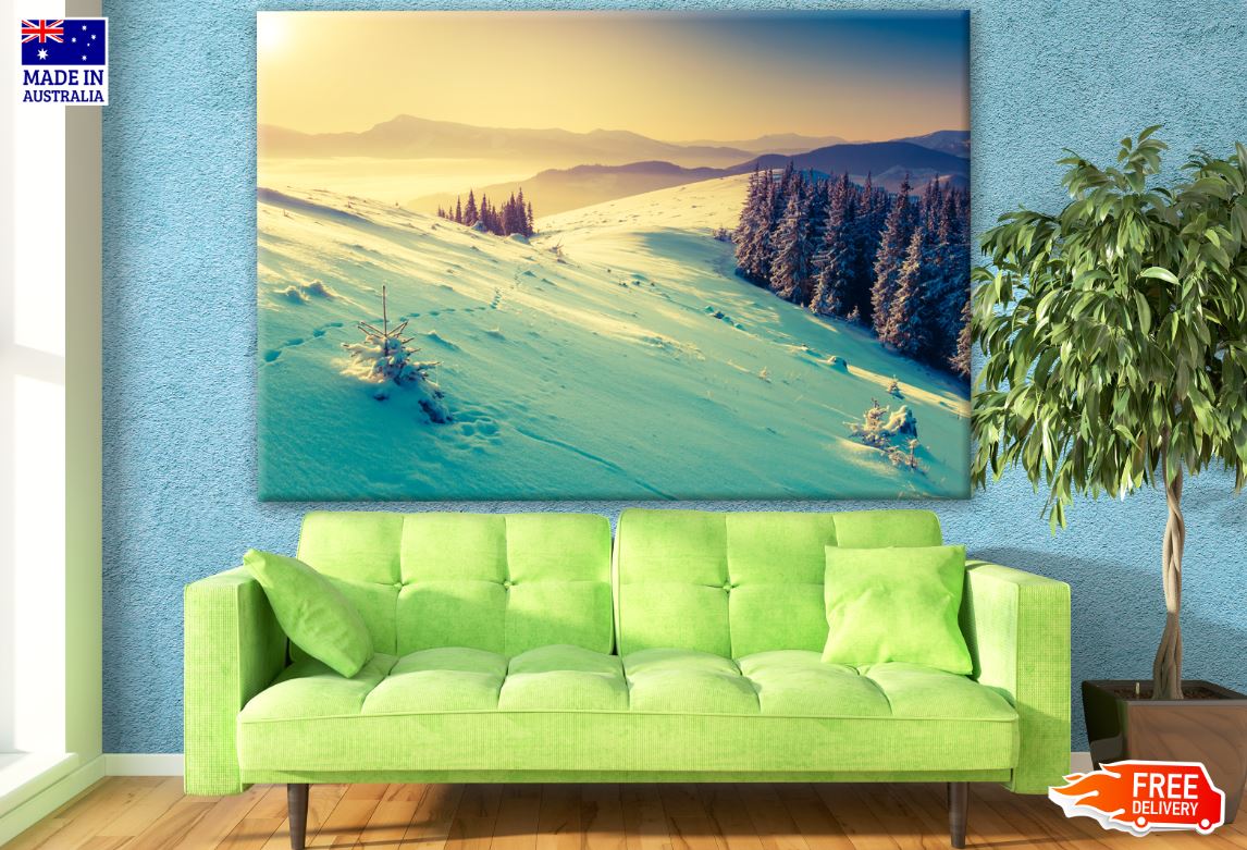 Stunning Mountain Covered with Snow Photograph Print 100% Australian Made