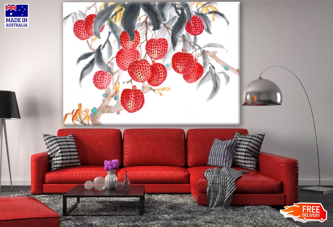 Red Fruit Tree Painting Print 100% Australian Made