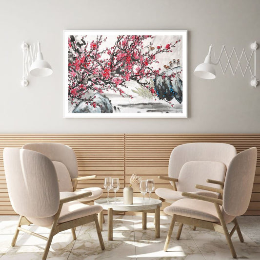 Colorful Flower Tree Watercolor Painting Home Decor Premium Quality Poster Print Choose Your Sizes