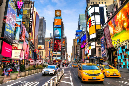 NY Busy City Photograph Home Decor Premium Quality Poster Print Choose Your Sizes