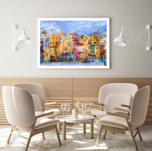 Colorful City Watercolor Painting Home Decor Premium Quality Poster Print Choose Your Sizes