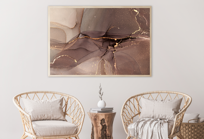 Brown White & Gold Abstract Design Home Decor Premium Quality Poster Print Choose Your Sizes