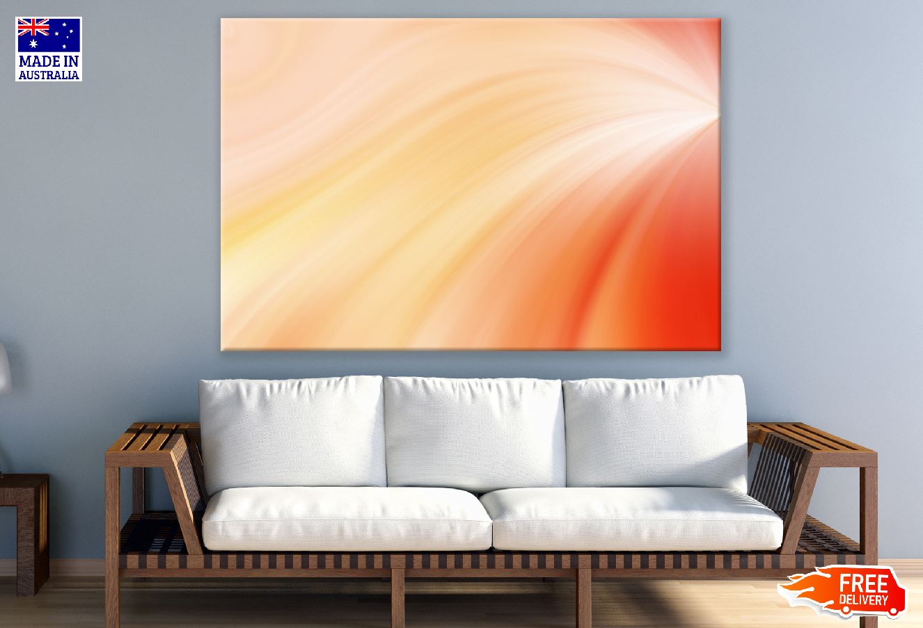 Red Orange Digital Abstract Design Print 100% Australian Made
