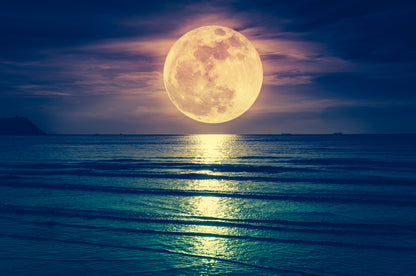 Stunning Moon & Beach Scenery Photograph Print 100% Australian Made