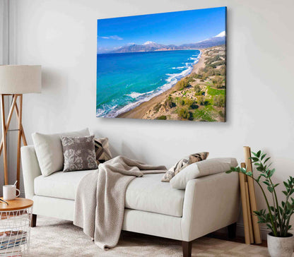 Bella Home Sandy Nudist Beach of Komos in Matala Print Canvas Ready to hang