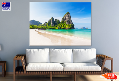 Rock Mountain Sea Aerial View Photograph Print 100% Australian Made