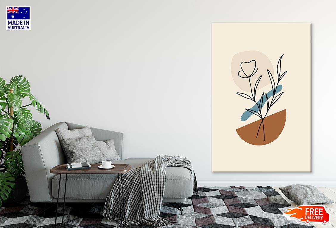 Flower Plant Abstract Shape Design Print 100% Australian Made