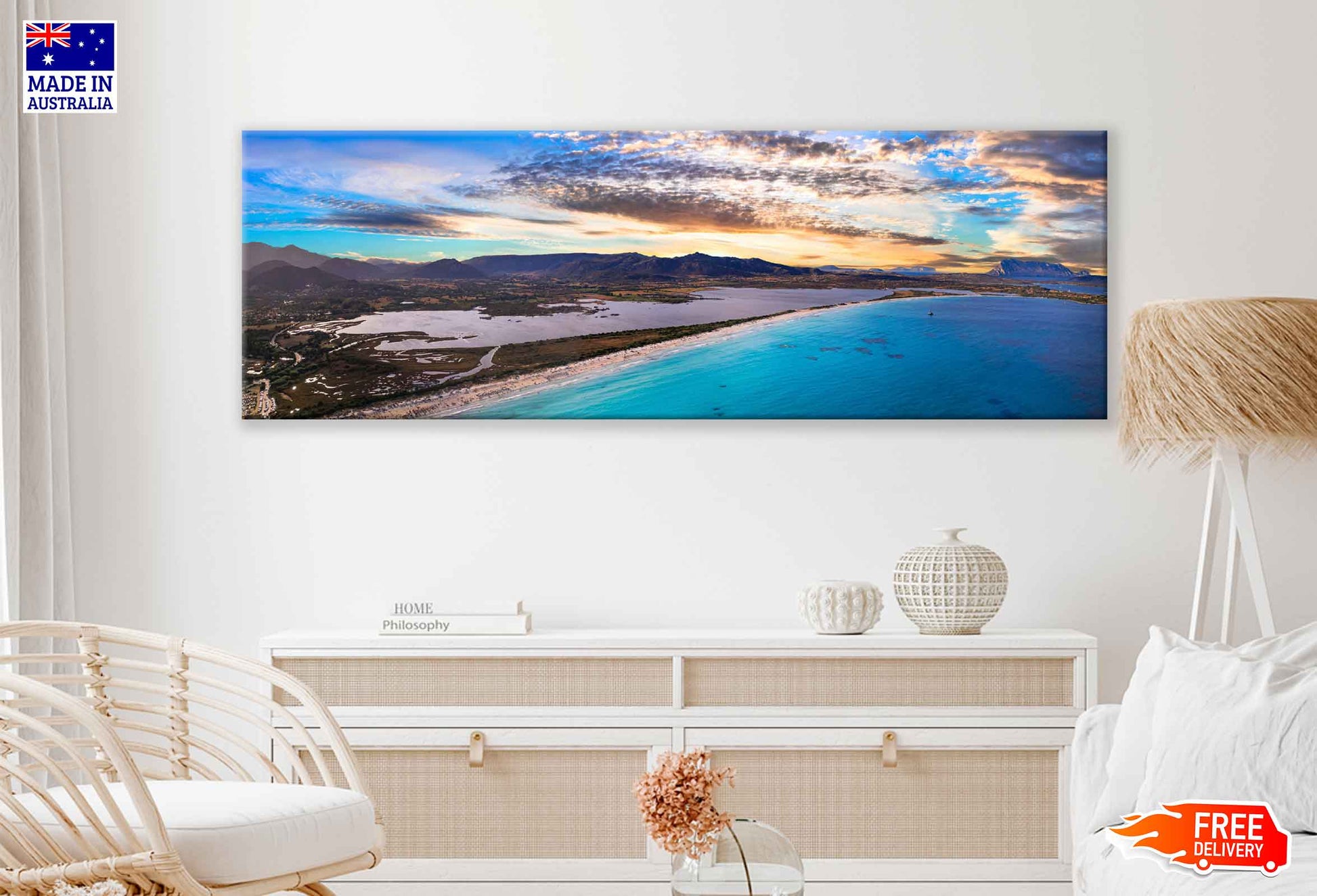 Panoramic Canvas Sardinia Island View Photograph High Quality 100% Australian Made Wall Canvas Print Ready to Hang