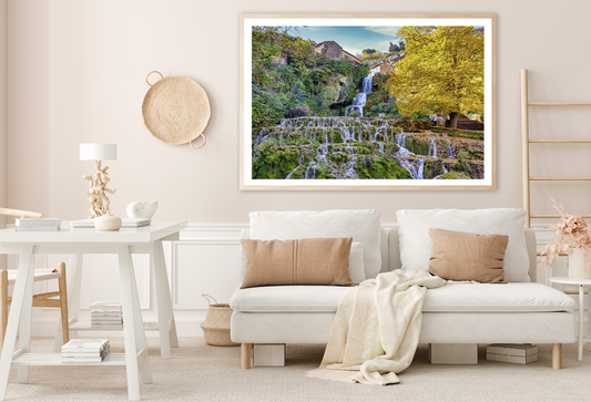 Waterfall & Autumn Trees View Home Decor Premium Quality Poster Print Choose Your Sizes