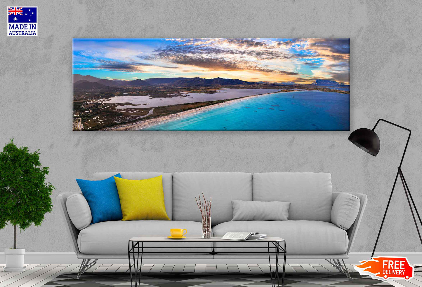 Panoramic Canvas Sardinia Island View Photograph High Quality 100% Australian Made Wall Canvas Print Ready to Hang